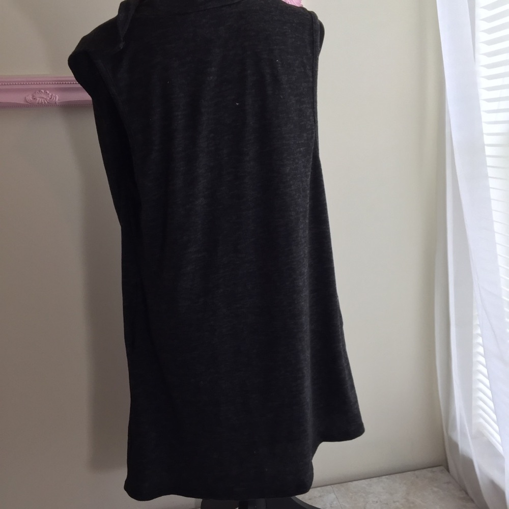 Handkerchief high-low sweater knit vest black - Picture 8 of 8